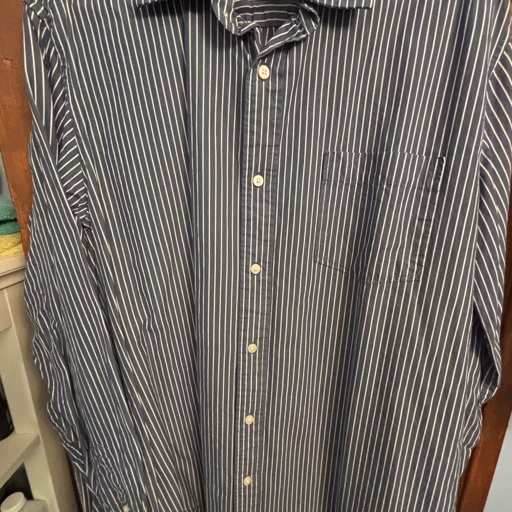 Eddie Bauer Men's Blue Striped Shirt